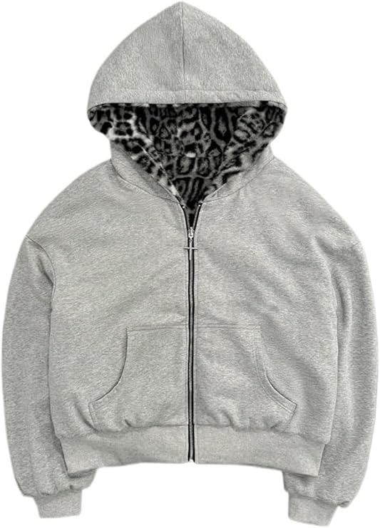 LEOPRINT FUR ZIP UP