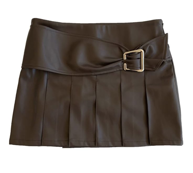 LEATHER SKIRT BROWN