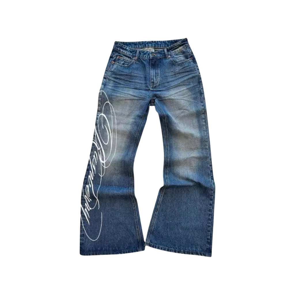 ‘FELL IN LUV’ FLARED DENIM 𖦏